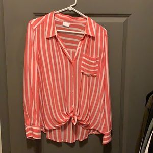 Abound red and white stripe shirt